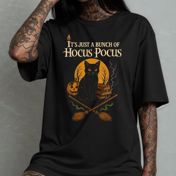 Unbranded Tops - Hocus Pocus Binx Cat Halloween T-Shirt, Spooky Cat Tee